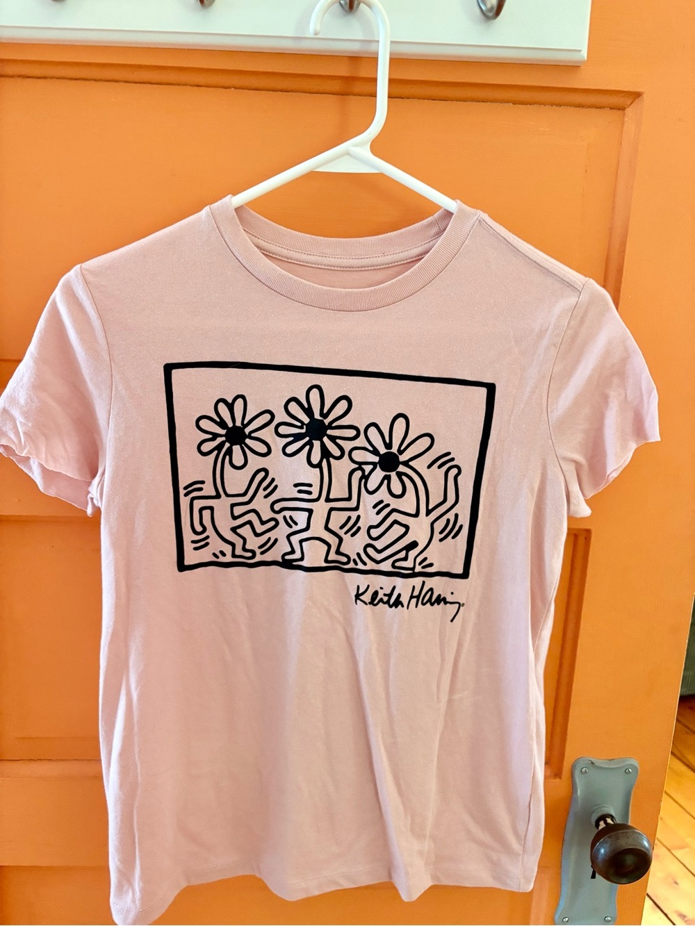 Old Navy Light Pink Kids Tee with Black Graphic